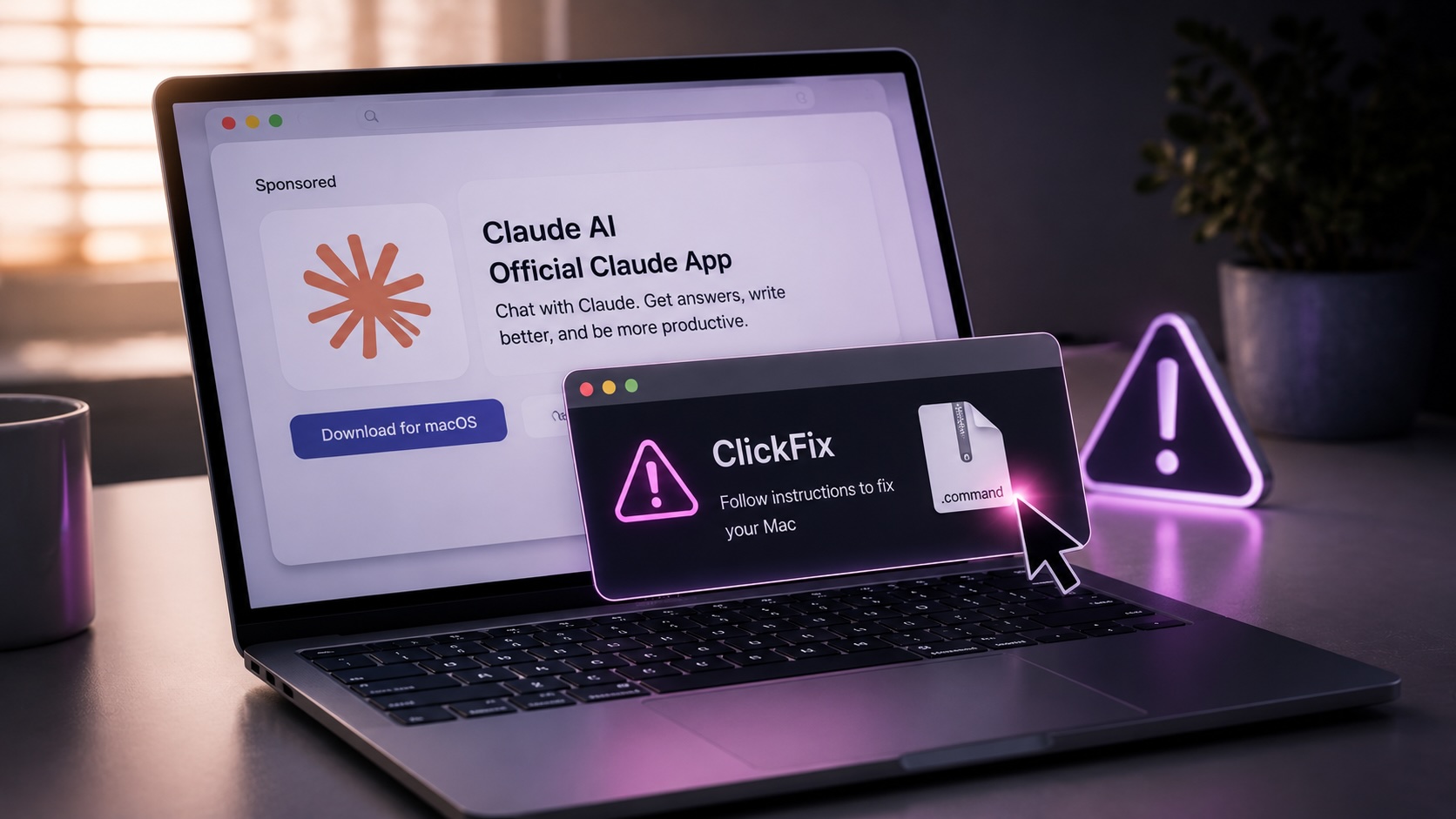 Sponsored ads lead Mac users to fake Claude chats